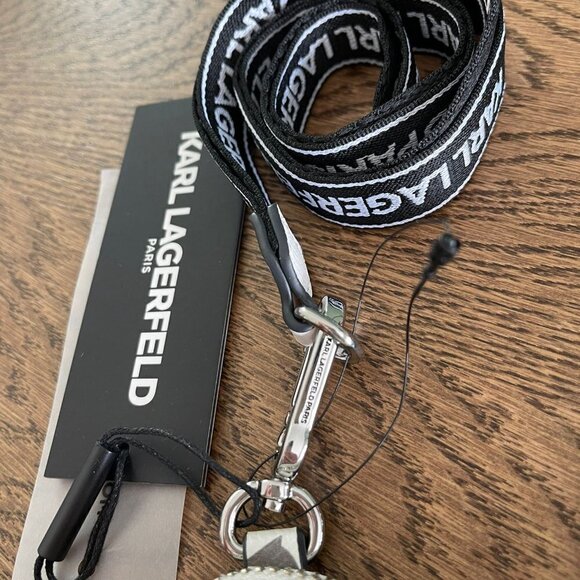 NEW! Karl Lagerfeld Heart Zip Coin Purse / Lanyard -Red/ Pink/ White/ Black - Picture 7 of 14